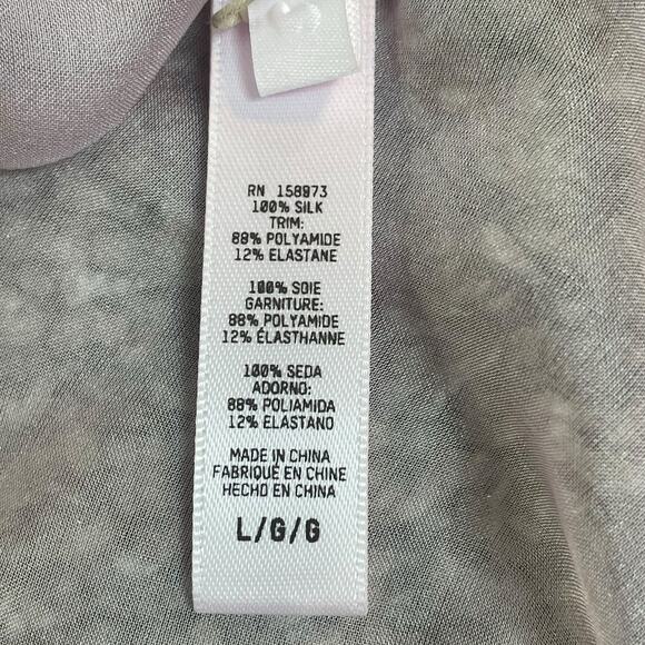 Skims Lace Triangle Silk Camisole Iris Mica Multi Large 12-14 100% Silk Purple - Picture 9 of 14